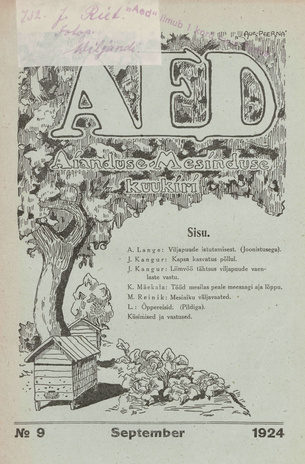 Aed : aianduse ajakiri ; 9 1924-09