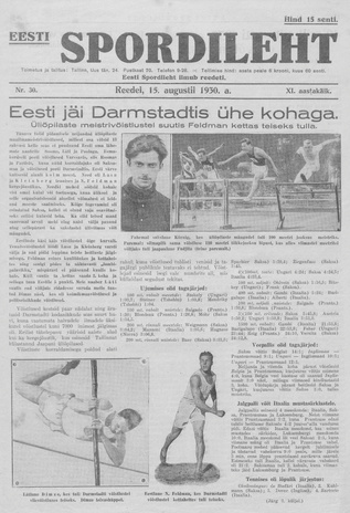 Eesti Spordileht ; 30 1930-08-15
