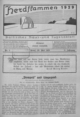 Herdflammen : Baltisches Haus- und Jugendblatt ; 5 1929-05-29