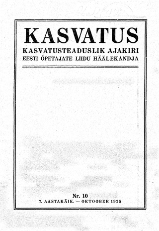 Kasvatus ; 10 1925-10