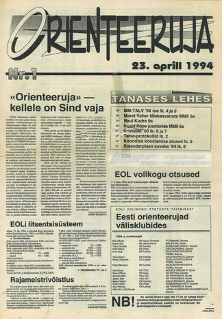 Orienteeruja ; 1 1994