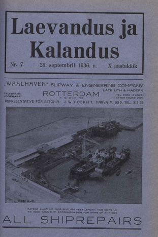 Laevandus ja Kalandus ; 7 1936-09-26
