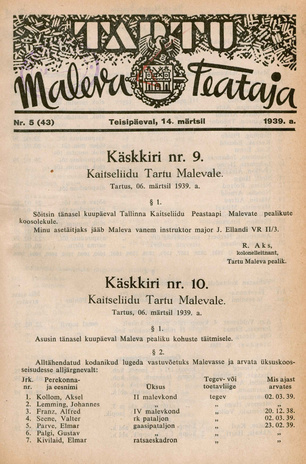 Tartu Maleva Teataja ; 5 (43) 1939-03-14