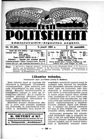 Eesti Politseileht ; 24 1923
