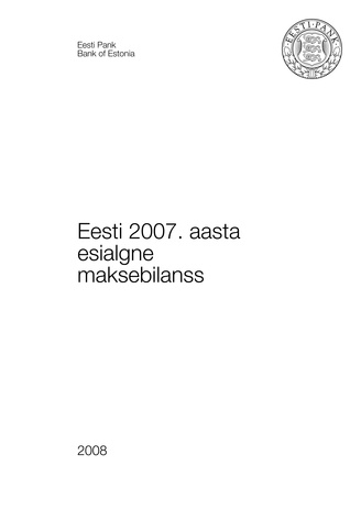 Eesti 2007. aasta esialgne maksebilanss