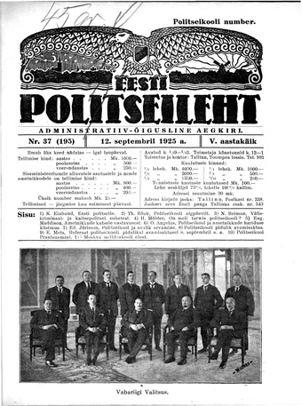 Eesti Politseileht ; 37 1925