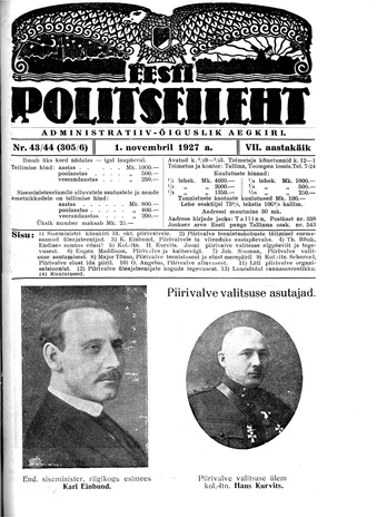 Eesti Politseileht ; 43-44 1927