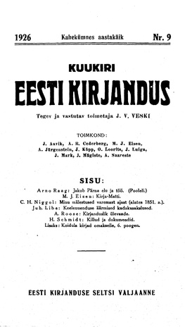 Eesti Kirjandus ; 9 1926