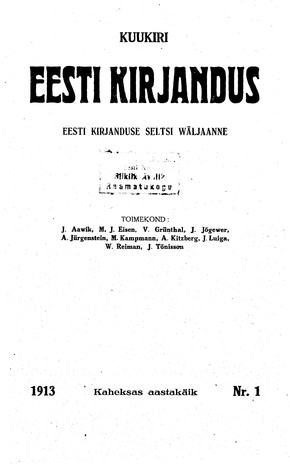 Eesti Kirjandus ; 1 1913