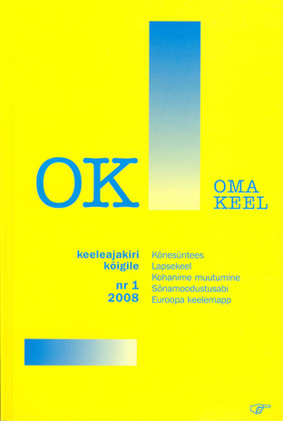 Oma Keel ; 1 2008