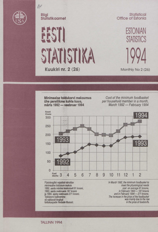Eesti Statistika Kuukiri = Monthly Bulletin of Estonian Statistics ; 2(26) 1994-03