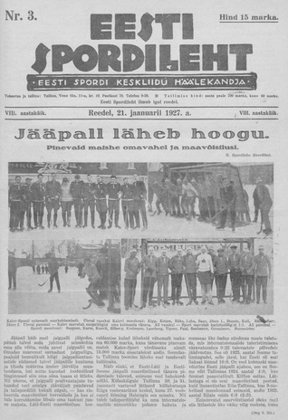 Eesti Spordileht ; 3 1927-01-21