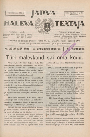 Järva Maleva Teataja ; 22-23 (258-259) 1939-12-05