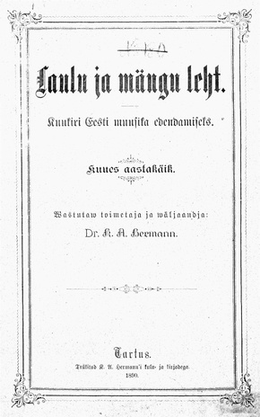 Laulu ja mängu leht ; 1 1890