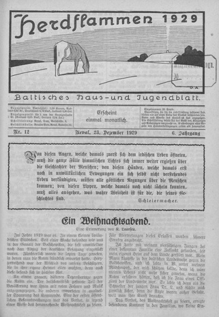 Herdflammen : Baltisches Haus- und Jugendblatt ; 12 1929-12-23