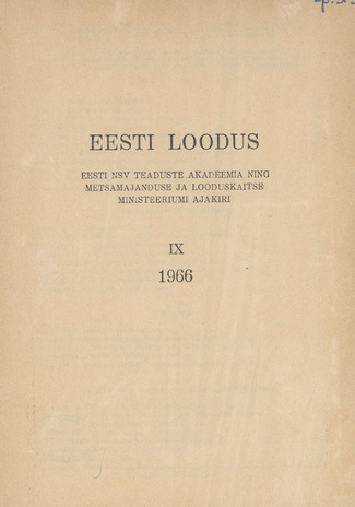 Eesti Loodus ; 1 1966-01/02
