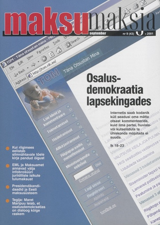 Maksumaksja : Eesti Maksumaksjate Liidu ajakiri ; 9 (43) 2001-09