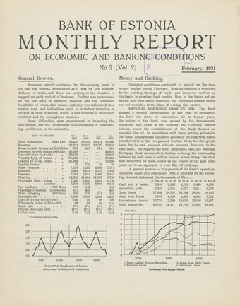 Bank of Estonia : monthly report on economic and banking conditions ; 2 1931-02