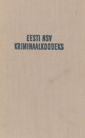 Eesti NSV kriminaalkoodeks