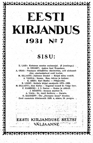 Eesti Kirjandus ; 7 1931