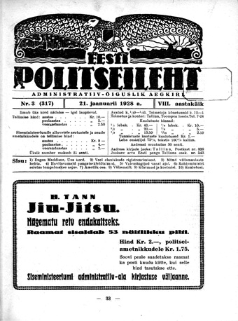 Eesti Politseileht ; 3 1928