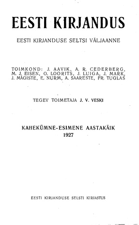Eesti Kirjandus ; 7 1927