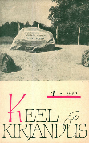 Keel ja Kirjandus ; 1 1973-01