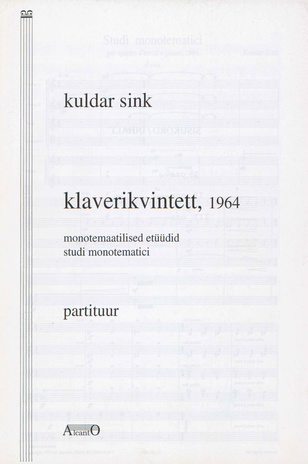 Klaverikvintett : monotemaatilised etüüdid = studi monotematici : 1964 