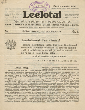 Leelotai ; 1 1928-04-29