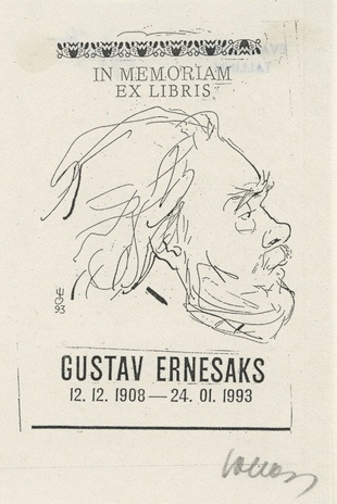 In memoriam ex libris Gustav Ernesaks  
