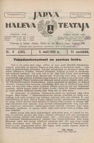 Järva Maleva Teataja ; 9 (245) 1939-05-05