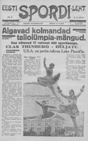 Eesti Spordileht ; 5 1932-02-02