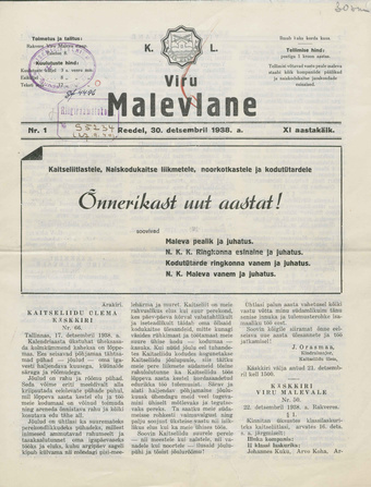 K. L. Viru Malevlane ; 1 1938-12-30