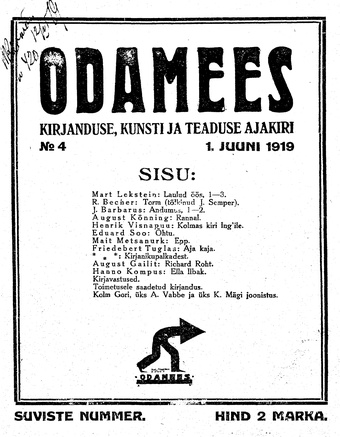 Odamees ; 4 1919-06-01