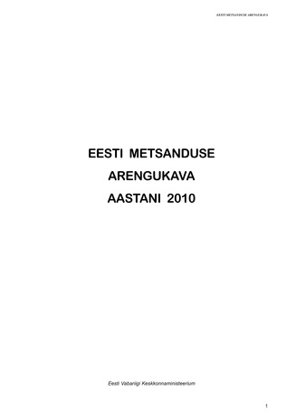 Eesti metsanduse arengukava aastani 2010