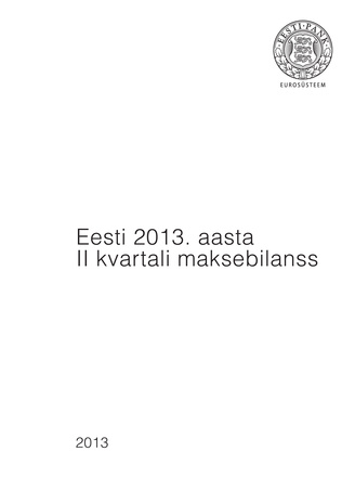 Eesti 2013. aasta II kvartali maksebilanss