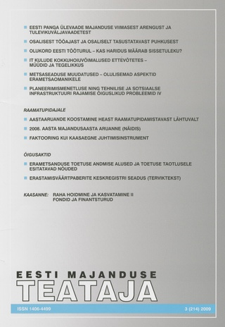 Eesti Majanduse Teataja : majandusajakiri aastast 1991 ; 3 (214) 2009