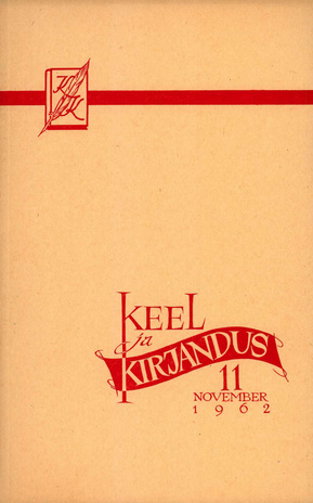 Keel ja Kirjandus ; 11 1962-11