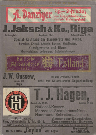 Adolf Richters Baltische Verkehrs- und Adressbücher. Bd. 3, Estland.
