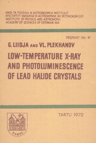Low-temperature X-ray and photoluminescence of lead halide crystals 