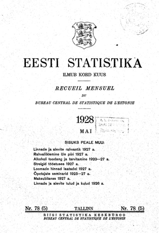 Eesti Statistika : kuukiri ; 78 (5) 1928-05
