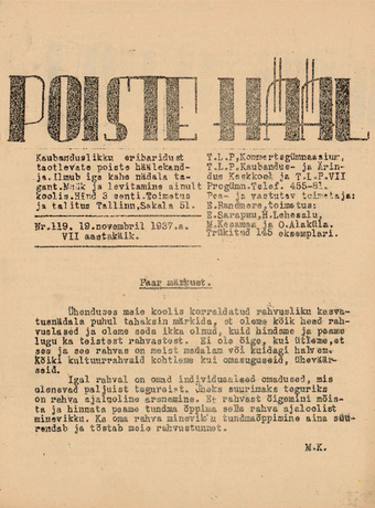 Poiste Hääl ; 119 1937-11-19