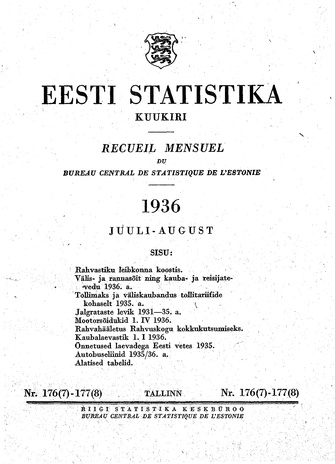 Eesti Statistika : kuukiri ; 176-177 (7-8) 1936-07/08
