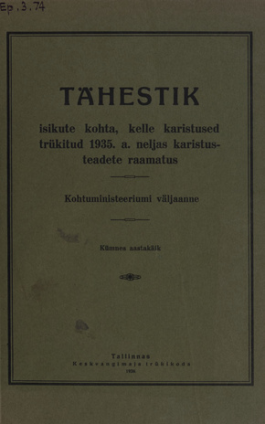 Tähestik isikute kohta, kelle karistused trükitud 1935. a. neljas karistusteadete raamatus