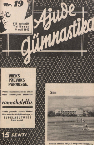 Ajude Gümnastika : ristsõnamõistatuste ajakiri ; 19 1940-05-09