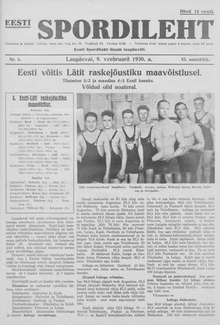 Eesti Spordileht ; 6 1930-02-08