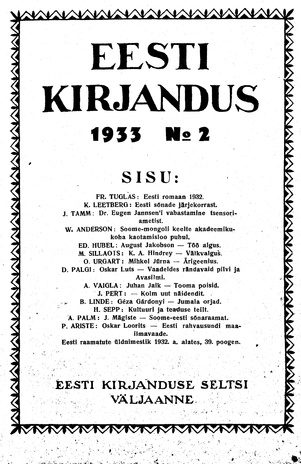 Eesti Kirjandus ; 2 1933