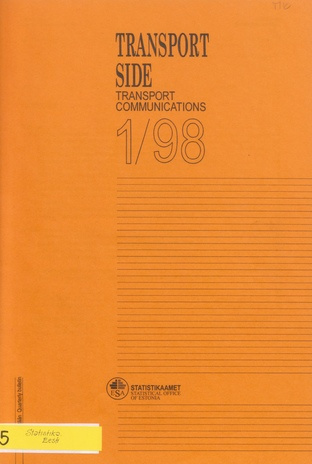 Transport. Side : kvartalibülletään = Transport. Communications : quarterly bulletin ; 1 1998-06