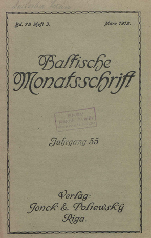 Baltische Monatsschrift ; 3 1913-03