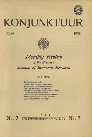 Konjunktuur : monthly review of the Estonian Institute of Economic Research ; 7 1935-06-25
